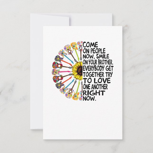 Tarjeta De Agradecimiento Guitar Lover | Regalo de guitarra floral acústica (Anverso)