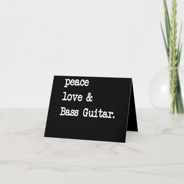 Tarjeta De Agradecimiento Guitaris, músico de guitarra de amor por la paz (Anverso)