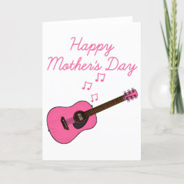 Tarjeta De Agradecimiento Guitarista del Día de la Madre de Guitarra Acústic