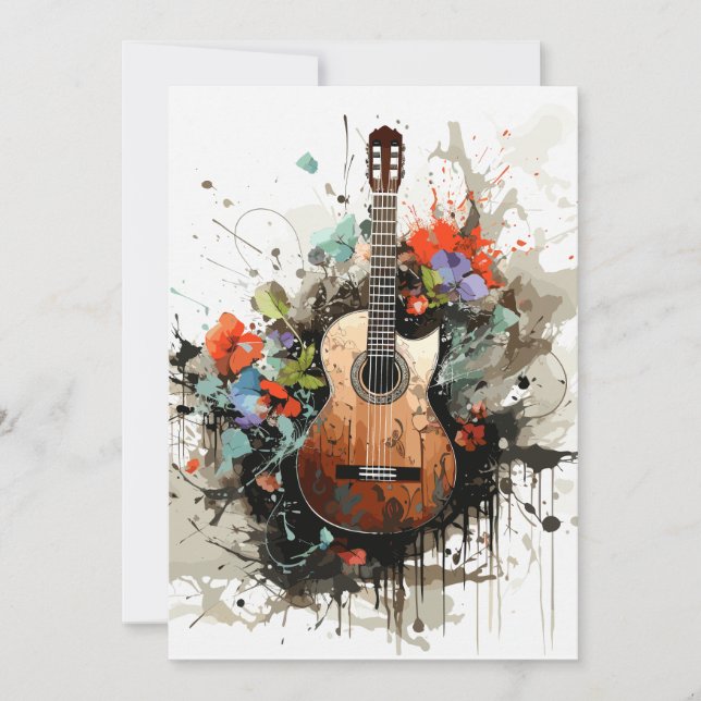 Tarjeta De Agradecimiento Guitarra (Anverso)