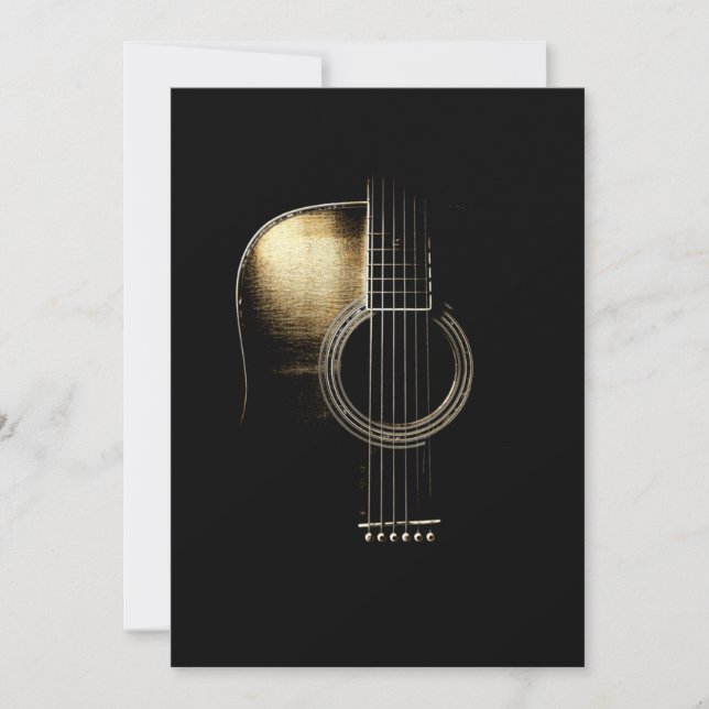 Tarjeta De Agradecimiento Guitarra Acústica Lite (Anverso)