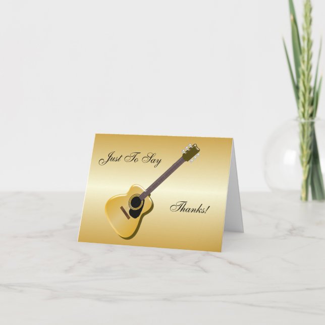 Tarjeta De Agradecimiento Guitarra Acústica Personalizada Gracias (Anverso)