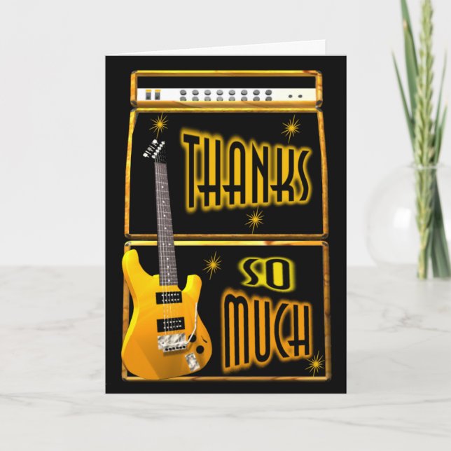 Tarjeta De Agradecimiento Guitarra de las gracias tanto (Anverso)