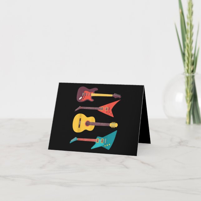 Tarjeta De Agradecimiento Guitarra Eléctrica Y Regalo De Músico De Guitarra  (Anverso)