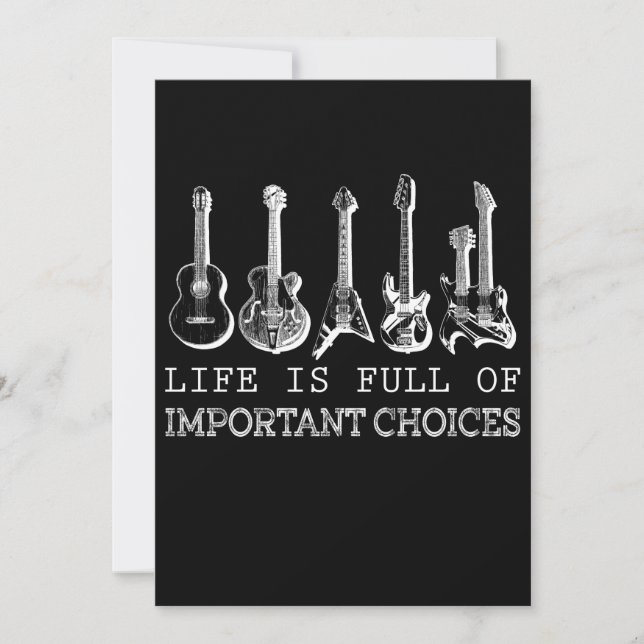 Tarjeta De Agradecimiento Guitarra Lover| La Vida Está Llena De Opciones Imp (Anverso)