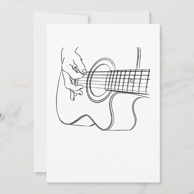 Tarjeta De Agradecimiento Guitarra Lover| Regalo de guitarra acústica (Anverso)