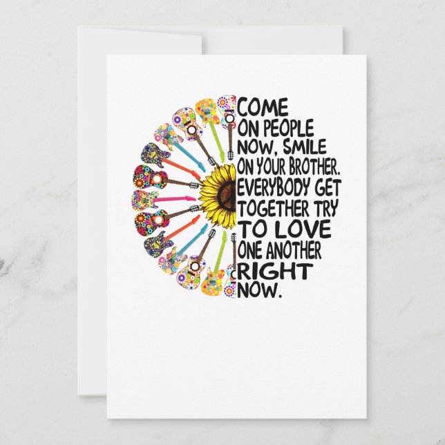 Tarjeta De Agradecimiento Guitarra Lover| Regalo de guitarra floral acústica (Anverso)