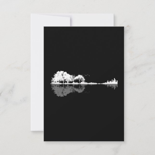 Tarjeta De Agradecimiento Guitarra natural (Anverso)