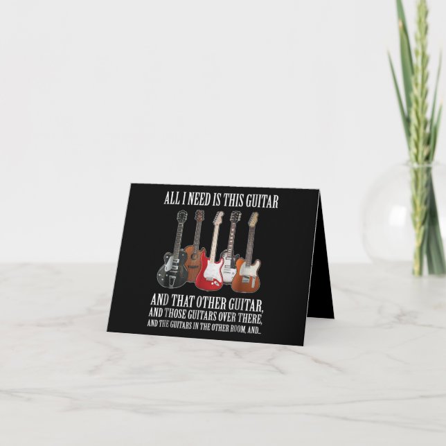 Tarjeta De Agradecimiento Guitarra | Todo Lo Que Necesito Es Esta Guitarra A (Anverso)