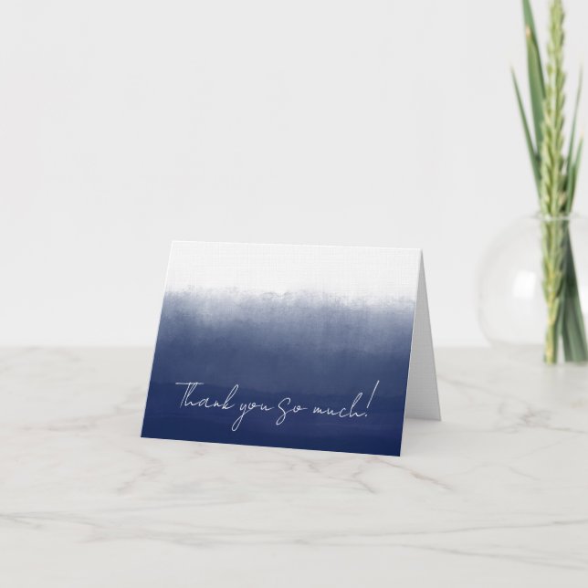 Tarjeta De Agradecimiento Gulf Blue Watercolor (Anverso)