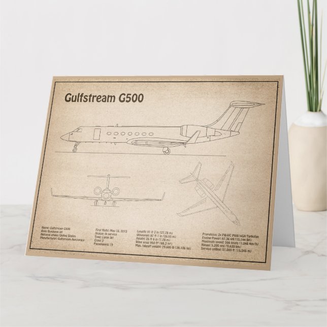 Tarjeta De Agradecimiento Gulfstream G500 - Planes de Planes de Planes de Pl (Anverso)