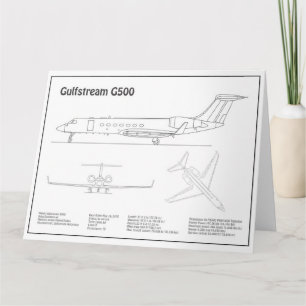 Tarjeta De Agradecimiento Gulfstream G500 - Planos de blueprint de avión BD