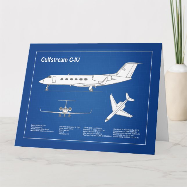 Tarjeta De Agradecimiento Gulfstream G-IV - Planes de Planes de Planes de Pl (Anverso)