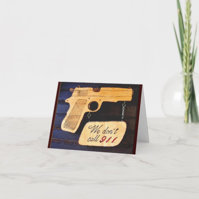 Tarjeta De Agradecimiento Gun Humor (Anverso)