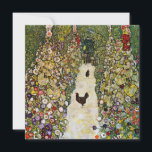 Tarjeta De Agradecimiento Gustav Klimt - Camino de jardín con pollos<br><div class="desc">Camino de jardín con pollos - Gustav Klimt,  Petróleo en lienzo,  1916</div>