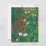 Tarjeta De Agradecimiento Gustav Klimt - Jardín de granja con girasoles<br><div class="desc">Gustav Klimt - Jardín de granja con girasoles</div>