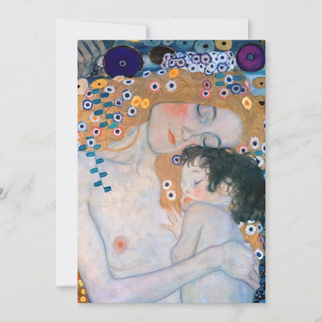 Tarjeta De Agradecimiento Gustav Klimt - Madre e hijo (Anverso)