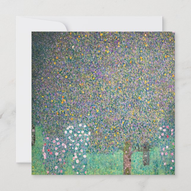 Tarjeta De Agradecimiento Gustav Klimt - Rosebushes bajo los árboles (Anverso)