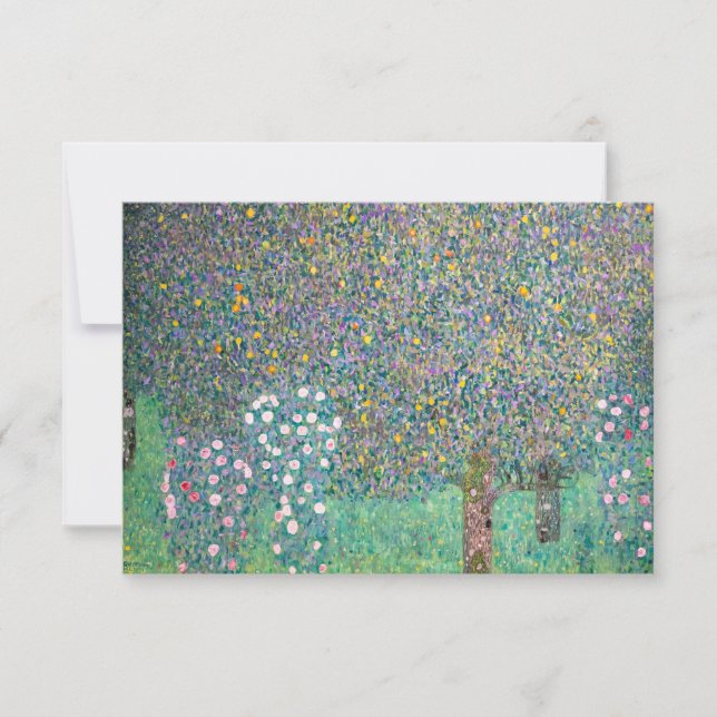 Tarjeta De Agradecimiento Gustav Klimt - Rosebushes bajo los árboles (Anverso)