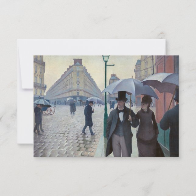 Tarjeta De Agradecimiento Gustave Caillebotte - Paris Street; Rainy Day (Anverso)