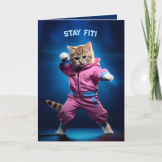 Tarjeta De Agradecimiento Gym Kitten de los años 80