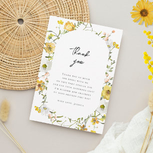 Tarjeta De Agradecimiento Ha Encontrado Su Ducha Nupcial Floral Amarillo de 