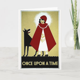 Tarjeta De Agradecimiento Había una vez un Poster, capucha roja y lobo