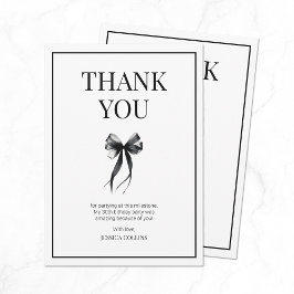 Tarjeta De Agradecimiento Hablar 30 conmigo negro y blanco Treinta cumpleaño