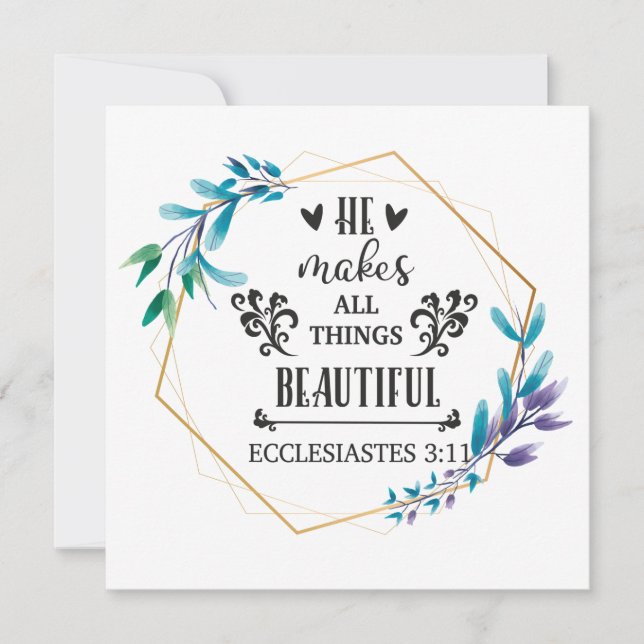 Tarjeta De Agradecimiento Hace Que Todas Las Cosas Sean Hermosas (Anverso)