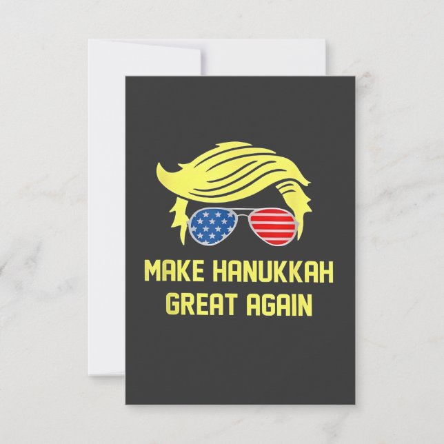 Tarjeta De Agradecimiento Hacer a Hanukkah grande de nuevo Trump judío (Anverso)