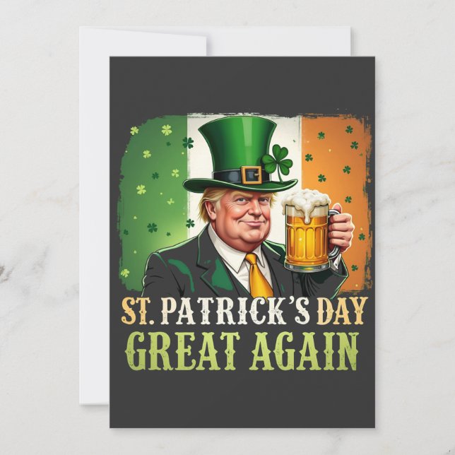 Tarjeta De Agradecimiento Hacer que San Patricio sea grande otra vez, Trump  (Anverso)