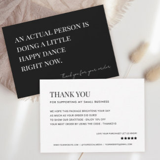 Tarjeta De Agradecimiento Haciendo Un Pequeño Baile Feliz