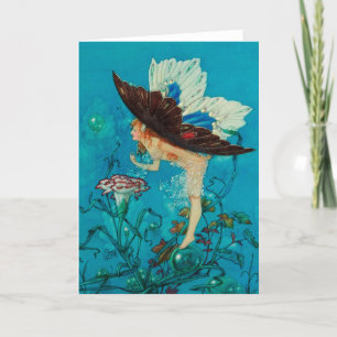 Tarjeta De Agradecimiento Hada alada por Harold Gaze - Vintage