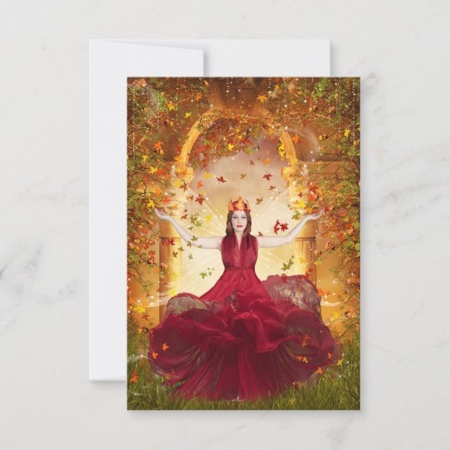 Tarjeta De Agradecimiento Hada de Otoño (Anverso)