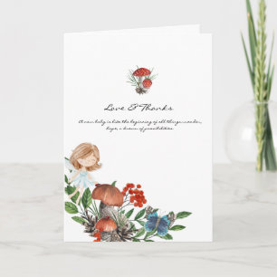 Tarjeta De Agradecimiento Hada Encantada   Baby Shower de Bosque de Otoño