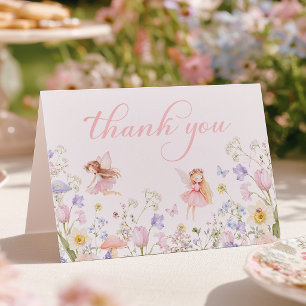 Tarjeta De Agradecimiento Hada floral acuarela