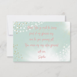 Tarjeta De Agradecimiento Hada mágica encantada en el columpio cumpleaños in