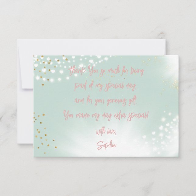 Tarjeta De Agradecimiento Hada mágica encantada en el columpio cumpleaños in (Anverso)