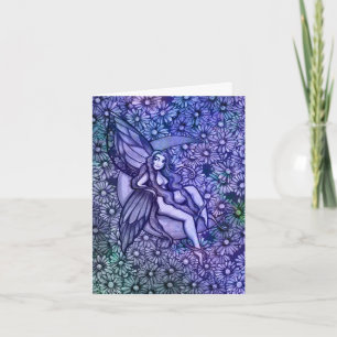 Tarjeta De Agradecimiento Hada Morada LunaNiña Diosa Luna Niña         
