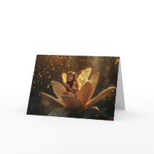 Hada sonriente en una flor, lluvia primaveral