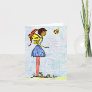 Tarjeta De Agradecimiento Hadas de flores y mariposa
