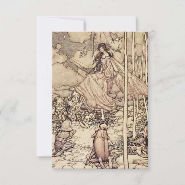 Tarjeta De Agradecimiento “Hadas y Elfos” de Arthur Rackham (Anverso)