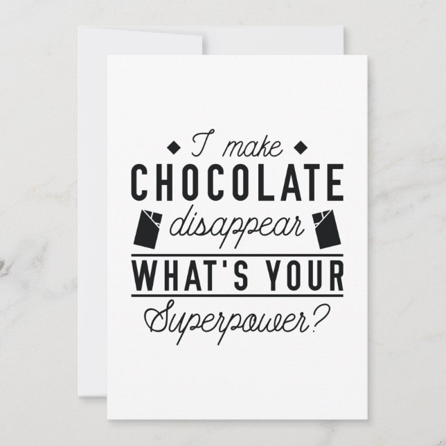 Tarjeta De Agradecimiento Hago desaparecer el chocolate (Anverso)