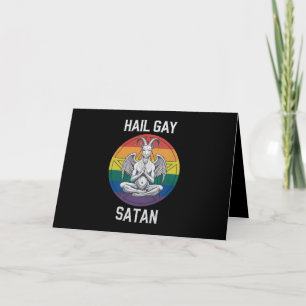Tarjeta De Agradecimiento Hail Gay Satan Funny Gótico Gothic Goat LGBTQ