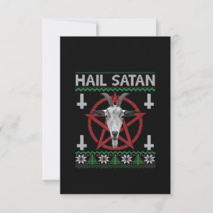 Tarjeta De Agradecimiento Hail Satan Cabeza de cabra Pentagram Funny Satanic