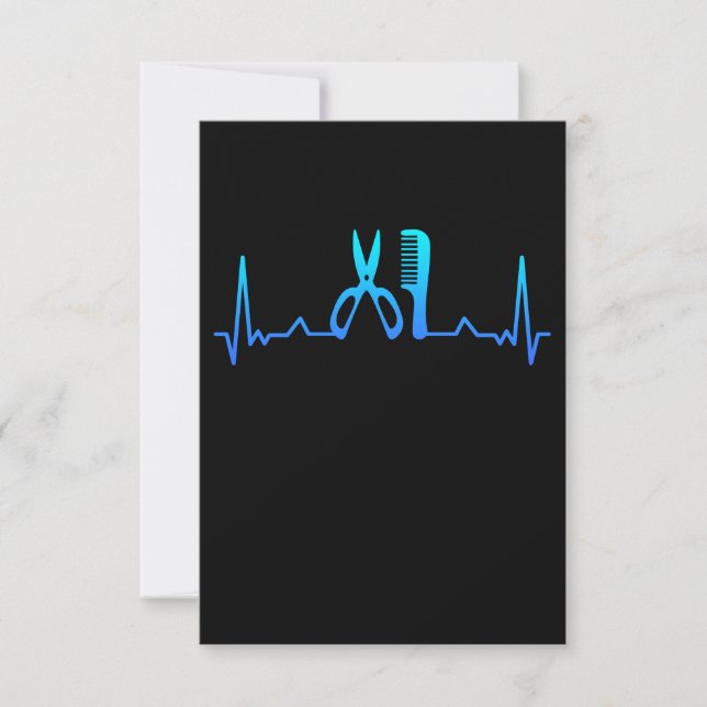 Tarjeta De Agradecimiento Hair Dresser Barber Heartbeat Gift Mamá (Anverso)