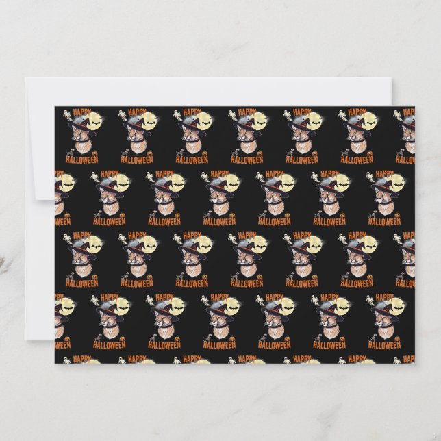 Tarjeta De Agradecimiento halloween animals (Anverso)