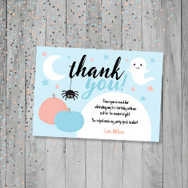 Tarjeta De Agradecimiento Halloween azul