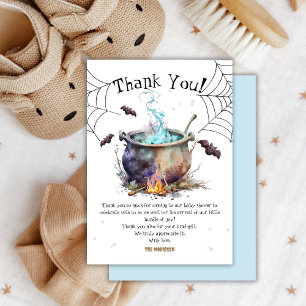 Tarjeta De Agradecimiento Halloween Baby Shower Boy Cute Blue Gracias