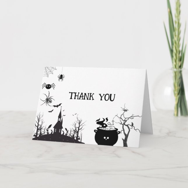 Tarjeta De Agradecimiento Halloween Bebé Brewing gracias a Baby Duke (Anverso)